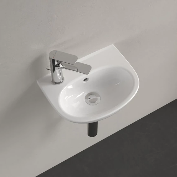 VILLEROY O.Novo íves kézmosó, balos 360x275, Glossy White Alpin