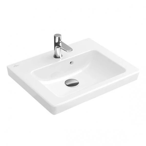 VILLEROY Subway 2.0 szögletes kézmosó 450x370, Glossy White Alpin