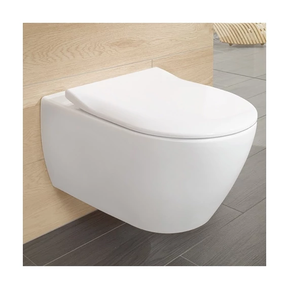 VILLEROY Subway 2.0 perem nélküli fali WC, mély öblítésű, Soft-Close ülőkével, 560x370, G. White Alp