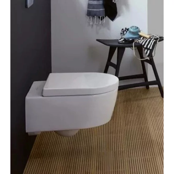 VILLEROY Avento perem nélküli fali WC, mély öblítésű, Soft-Close ülőkével, 530x370, Glossy White Alp