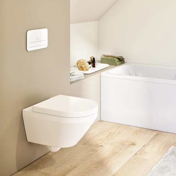 VILLEROY Architectura perem nélküli fali WC, mély öblítésű, Soft-Close ülőkével, 530x370, Glossy W.