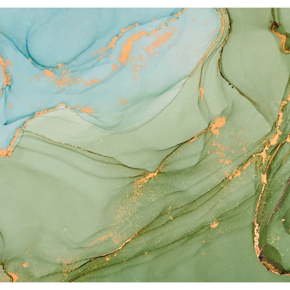 HB SPC/vinyl vízálló fali panel, Painted Marble Green and Blue (2605 x 2802 mm)