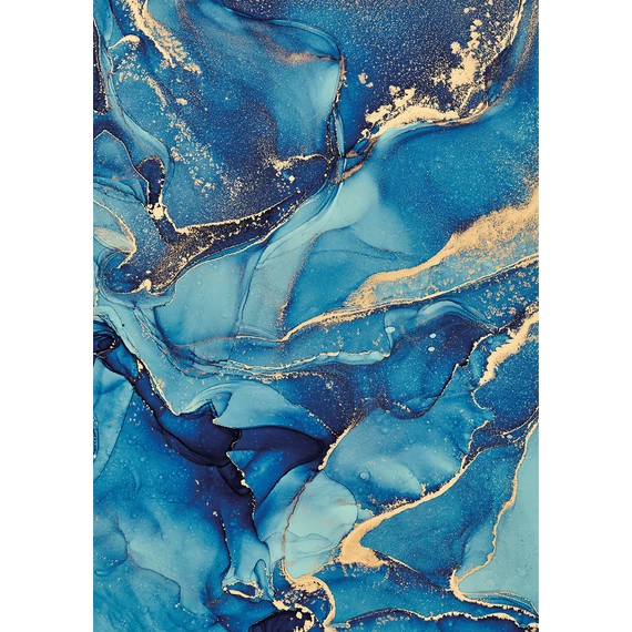 HB SPC/vinyl vízálló fali panel, Painted Marble Dark Blue (2605 x 1868 mm)