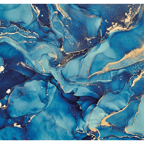 HB SPC/vinyl vízálló fali panel, Painted Marble Dark Blue (2605 x 2802 mm)