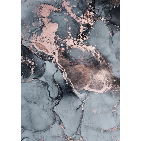 HB SPC/vinyl vízálló fali panel, Painted Marble Black (2605 x 1868 mm)