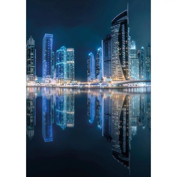 HB SPC/vinyl vízálló fali panel, Dubai Marina by Night (2605 x 1868 mm)