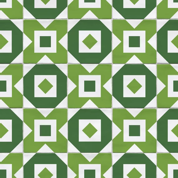 HB SPC/vinyl vízálló fali panel, Retro Tile Green