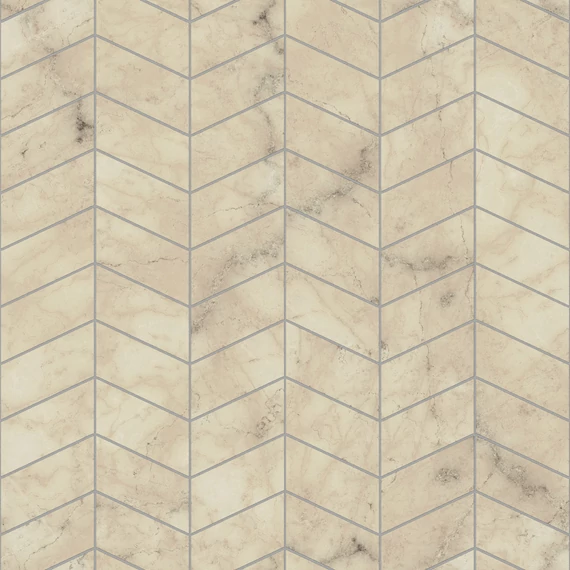 HB SPC/vinyl vízálló fali panel, Ancient Siena Marble Herringbone Tile