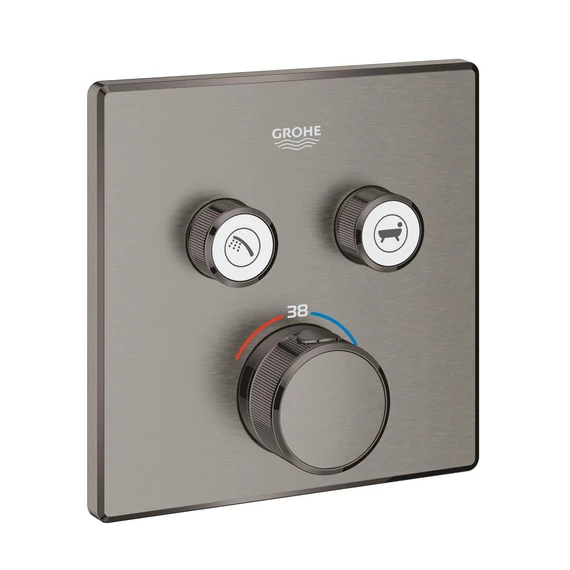 GROHE Grohtherm SmartControl termosztátos falsík alatti szögletes zuhanycsaptelep, Brushed Hard G.