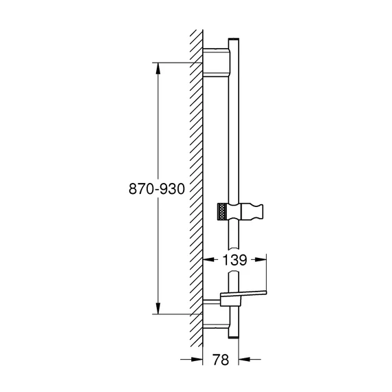 GROHE Rainshower SmartActive 90 zuhanyrúd, Phantom Black