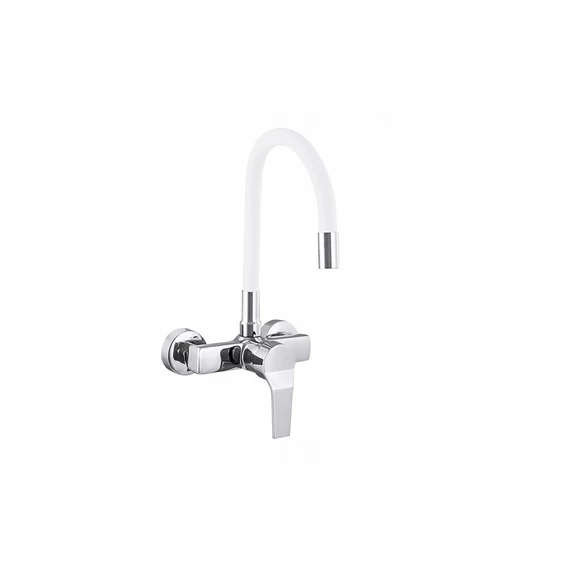 LUNART Pluto fali konyhai csaptelep, White Chrome