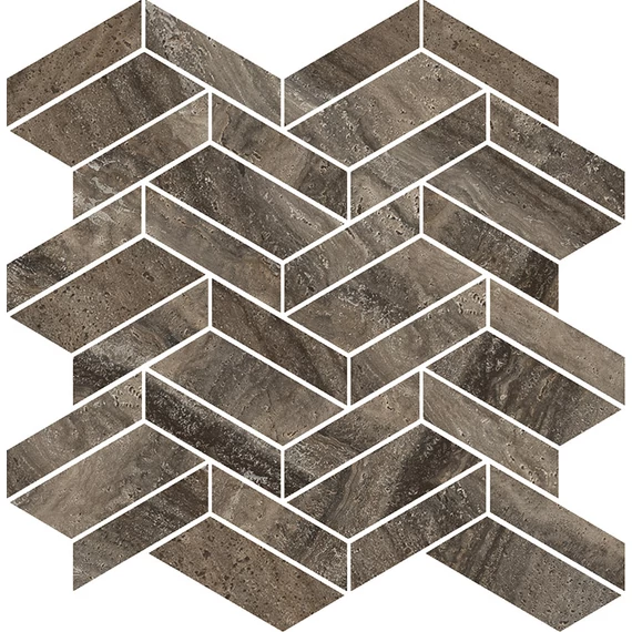 COEM Touch Stone Vein Mosaico Losanghe Brown Lev./Ret. burkolólap
