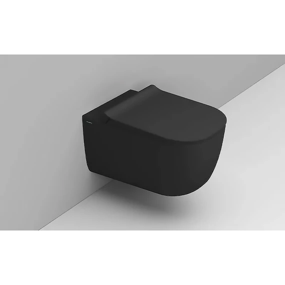 LUNART by DOLOMITE Bruno perem nélküli fali WC ülőkével, Matt Black