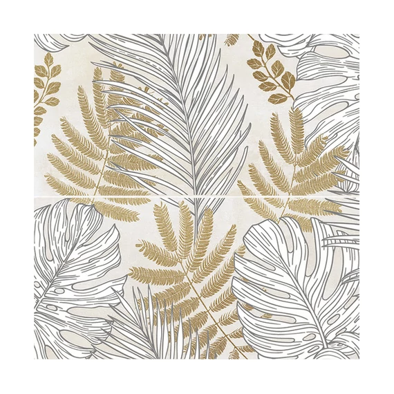 LUNART A Casa Inserto Frozen Leaves Ivory A+B csempe Nat./Ret. 25x75