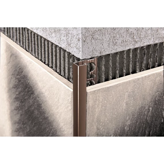 Szögletes, polírozott alumínium élprofil 2700x10mm, rose gold