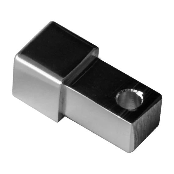 Szögletes, polírozott alumínium sarokelem 10mm, króm