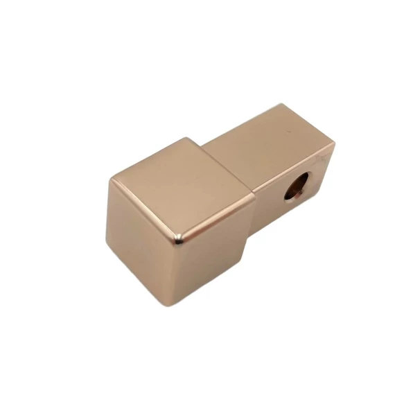 Szögletes, polírozott alumínium sarokelem 10mm, rose gold