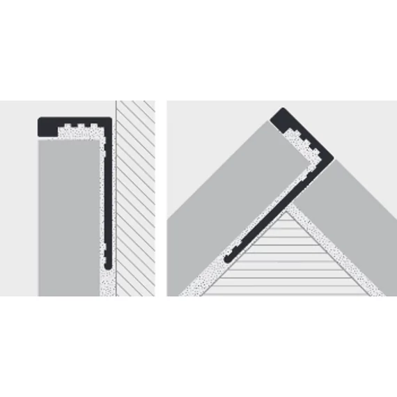 Eloxált alumínium L profil 2700x10mm, matt fekete