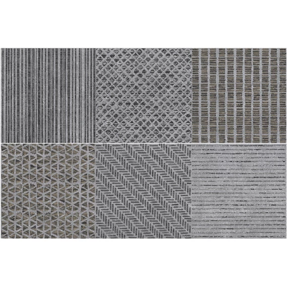 LUNART Brilla Inserto Galassie Antracite A+B csempe Nat./Ret. 25x75