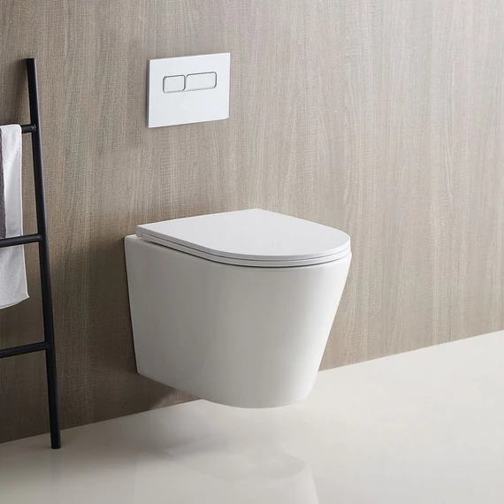 LUNART Argon fali WC tornádó öblítéssel, ülőkével, Glossy White