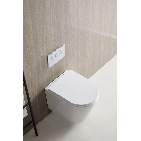 LUNART Argon fali WC tornádó öblítéssel, ülőkével, Glossy White