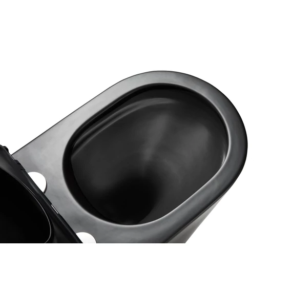 LUNART Argon fali WC tornádó öblítéssel, ülőkével, Matt Black