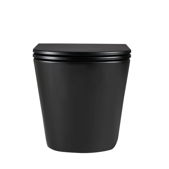 LUNART Argon fali WC tornádó öblítéssel, ülőkével, Matt Black