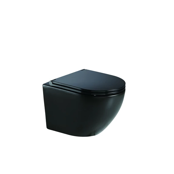 LUNART Polly kompakt fali WC tornádó öblítéssel, ülőkével, Matt Black