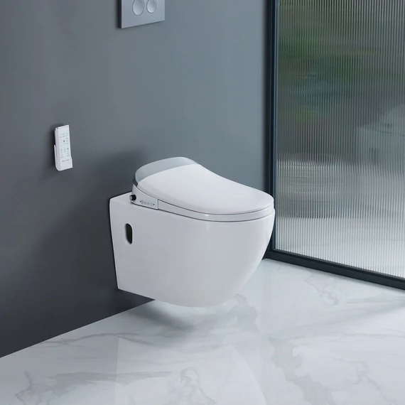 LUNART Clever Comfort perem nélküli fali WC intelligens ülőkével, Glossy White