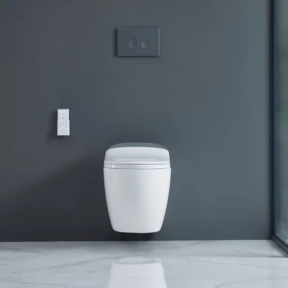 LUNART Clever Comfort perem nélküli fali WC intelligens ülőkével, Glossy White
