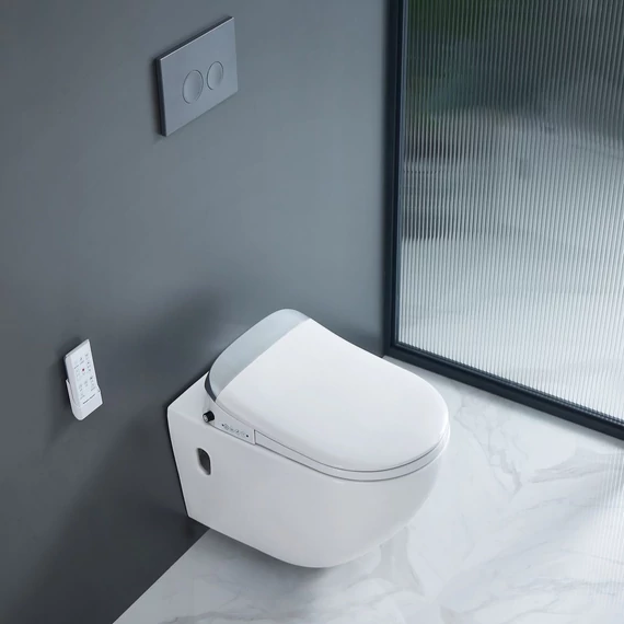 LUNART Clever Comfort perem nélküli fali WC intelligens ülőkével, Glossy White