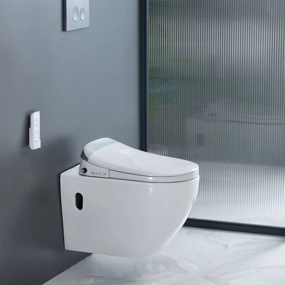 LUNART Clever Comfort perem nélküli fali WC intelligens ülőkével, Glossy White