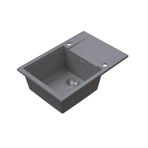 LUNART Lilu Max egymedencés gránit mosogató csepptálcával, Light Grey