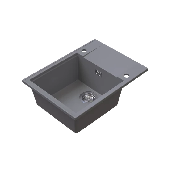 LUNART Lilu egymedencés gránit mosogató csepptálcával, Light Grey
