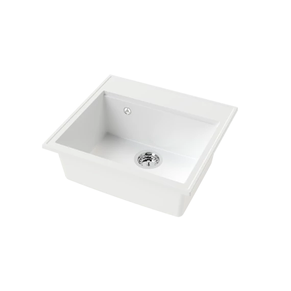 LUNART Cuki Lux egymedencés gránit mosogató, White