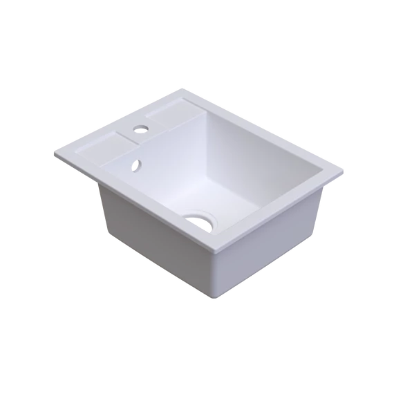 LUNART Tommy egymedencés gránit mosogató, White