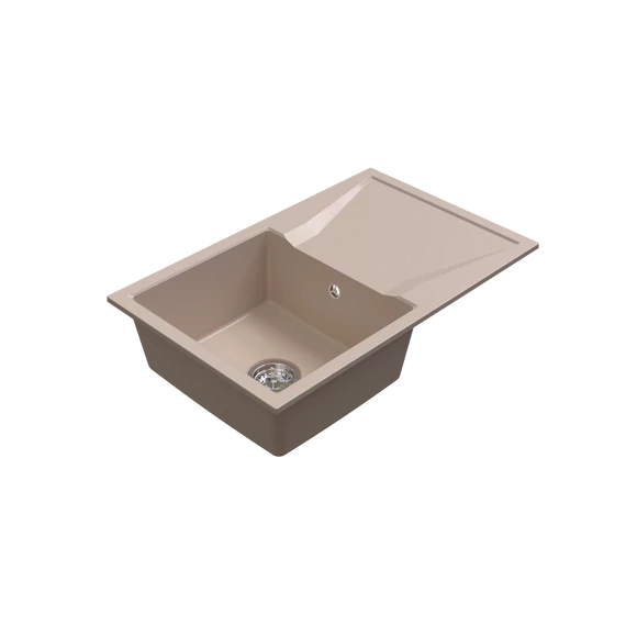 LUNART Andy Max egymedencés gránit mosogató csepptálcával, Beige