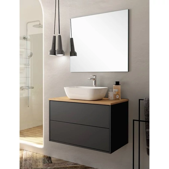LUNART Mio 80 2 fiókos alsószekrény, Black