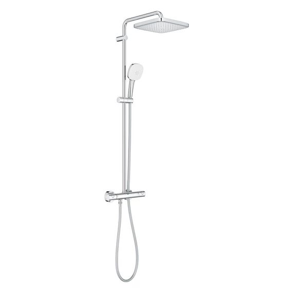 GROHE Tempesta Cube 250 thermosztátos zuhanyrendszer szögletes fejjel, Chrome