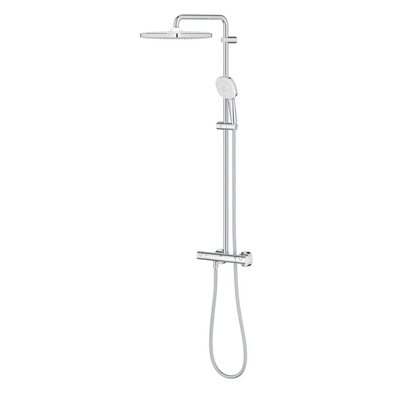 GROHE Tempesta Cube 250 thermosztátos zuhanyrendszer szögletes fejjel, Chrome