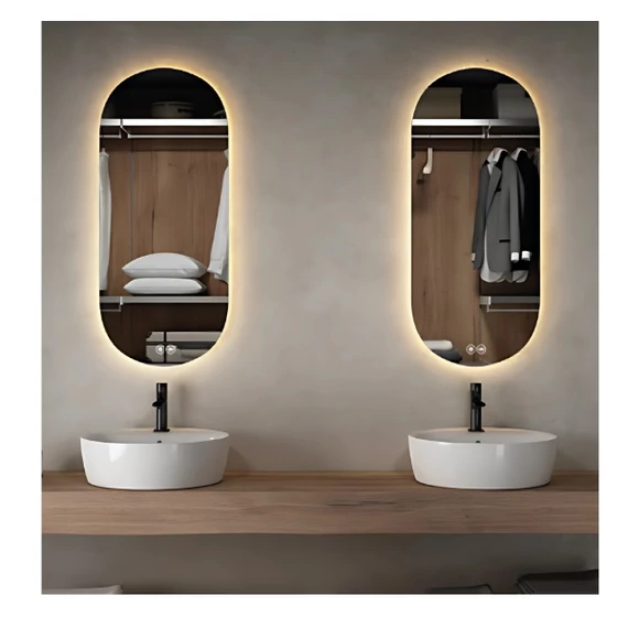 LUNART Caps 500 led tükör 4000K/5700K 30W, dupla szenzor, páramentesítő funkció