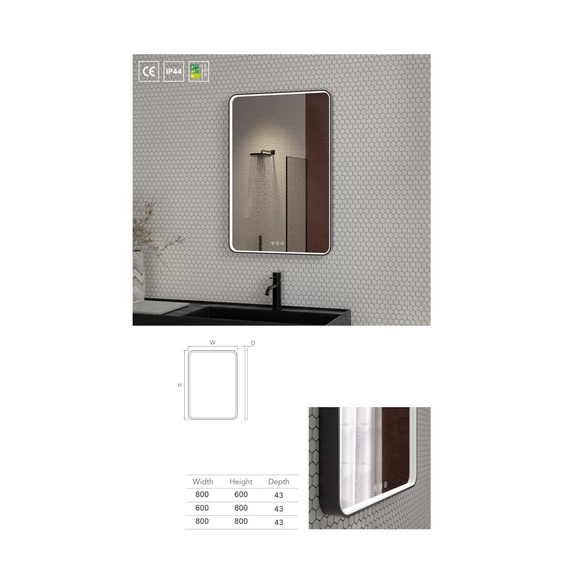 LUNART Odin 1000 led tükör 2700K/6500K 30W, dupla szenzor, páramentesítő funkció