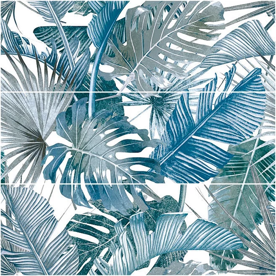 SAVOIA Botanical Dekor Blue Forest A+B+C csempe 25x75cm 1,12 m2/doboz