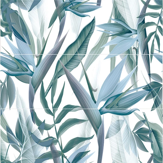 SAVOIA Nuance Dekor Floral Acqua A+B+C csempe 25x75cm 1,12 m2/doboz