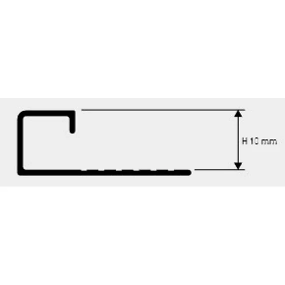 Szögletes, polírozott alumínium élprofil 2700x10mm, króm