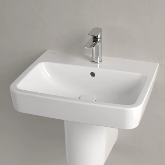 VILLEROY O.Novo szögletes mosdó 550x460, Glossy White Alpin