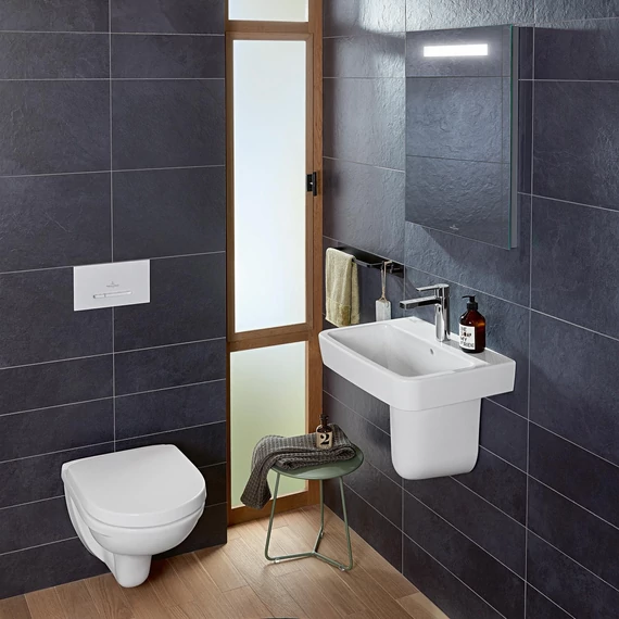 VILLEROY O.Novo szögletes mosdó 600x460, Glossy White Alpin