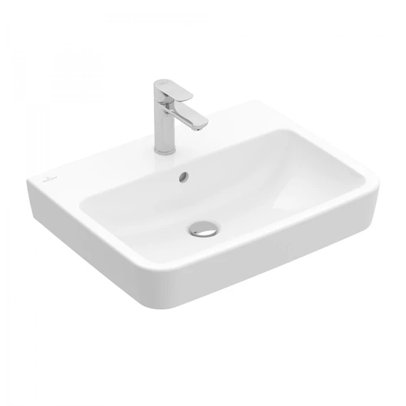 VILLEROY O.Novo szögletes mosdó 600x460, Glossy White Alpin