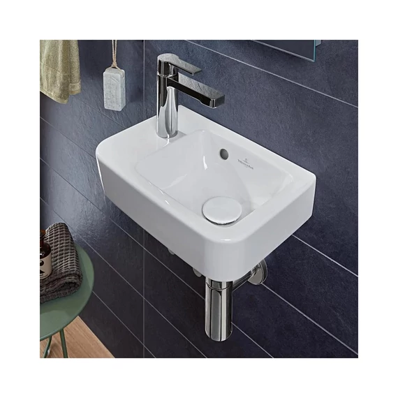 VILLEROY O.Novo szögletes kézmosó, balos 360x250, Glossy White Alpin