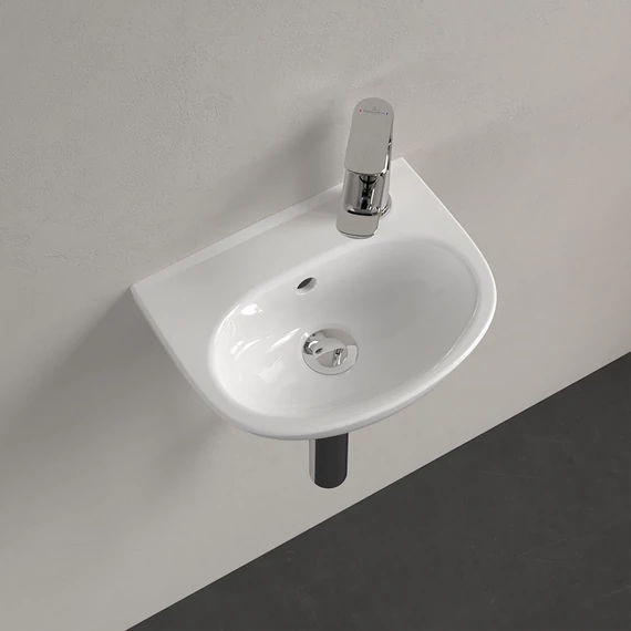 VILLEROY O.Novo íves kézmosó, jobbos 360x275, Glossy White Alpin